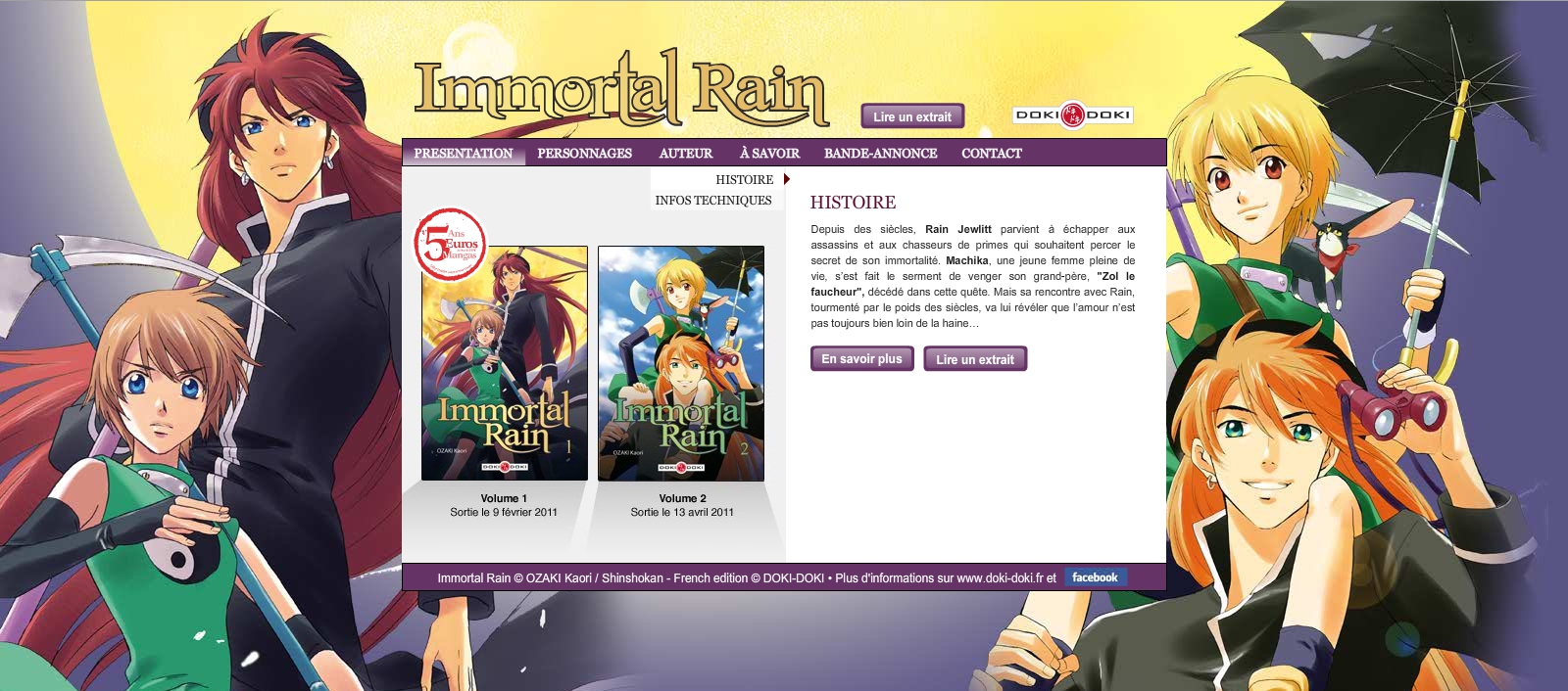 Immortal Rain : Le site et la lecture en ligne